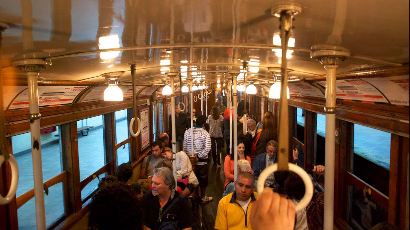 Inside an old A-line subway car